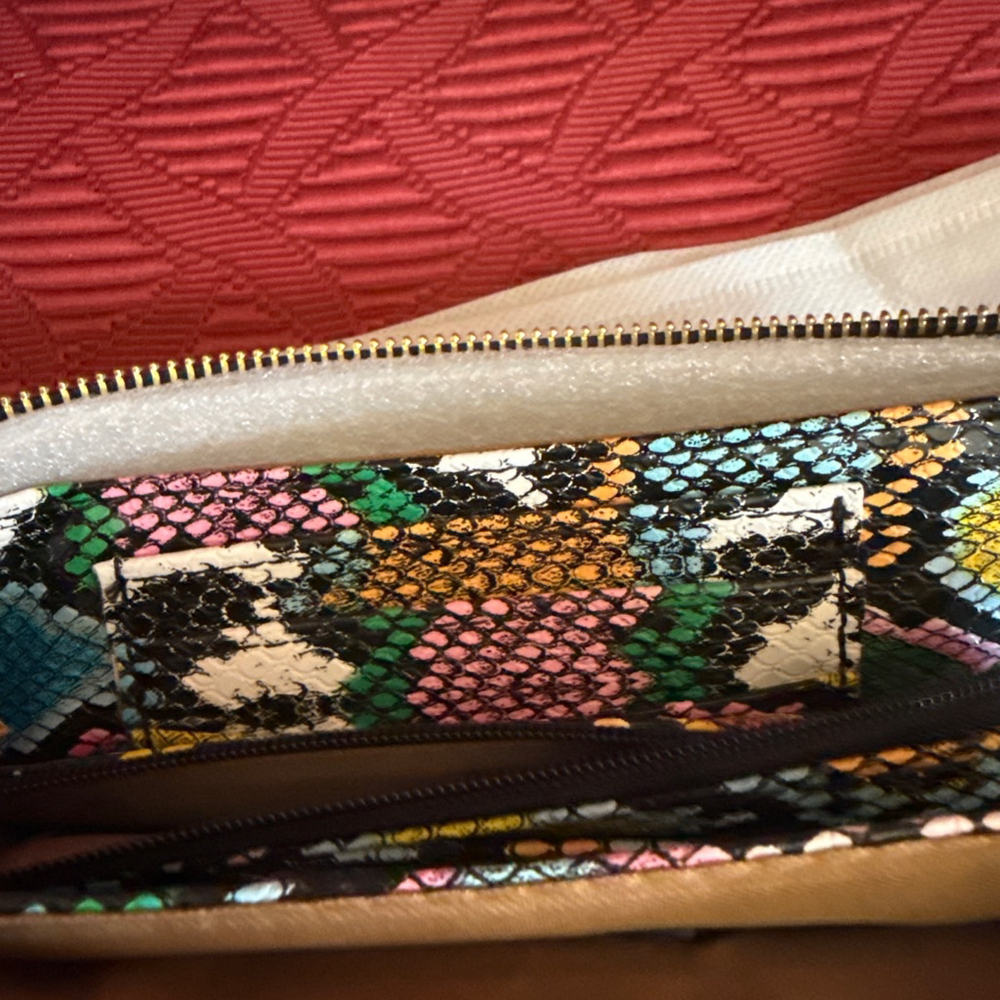 Brentano Multi-color Python Blue Crossbody/Clutch… - image 3